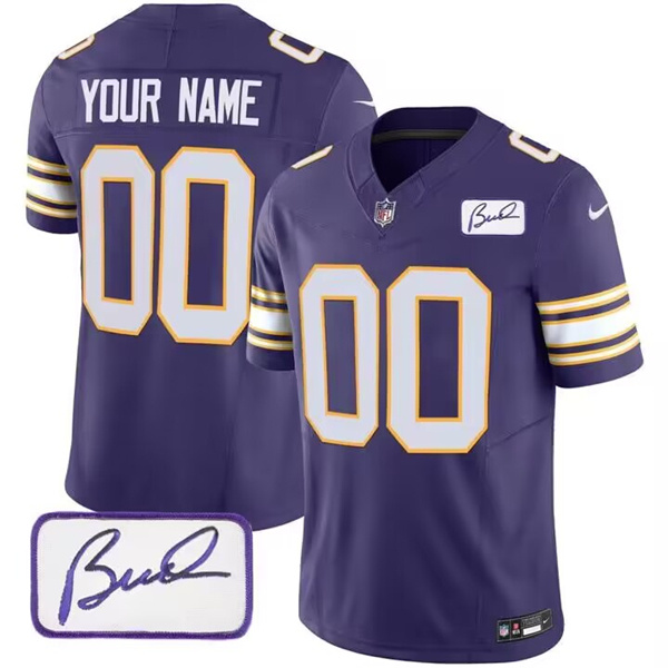 Men's Minnesota Vikings Customized Purple 2023 F.U.S.E. Bud Grant patch Limited Stitched Football Jersey Men's Minnesota Vikings Customized Purple 2023 F.U.S.E. Bud Grant patch Limited Stitched Football Jersey